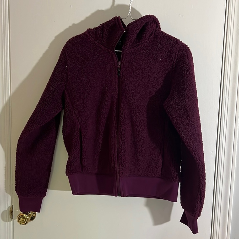 Fuzzy zip up jacket